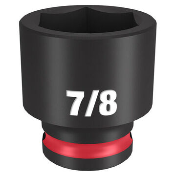 Socket Standard Length Impact, 3/8 In Drive, 7/8 In Socket, 1.34 In Lg, Forged Steel