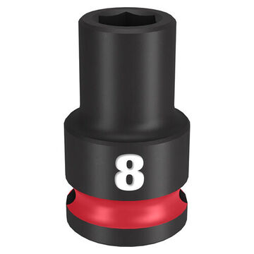 Socket Standard Length Impact, 3/8 In Drive, 8 Mm Socket, 1.26 In Lg, Forged Steel