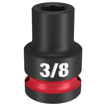 Socket Standard Length Impact, 1/2 In Drive, 3/8 In Socket, 1.5 In Lg, Forged Steel