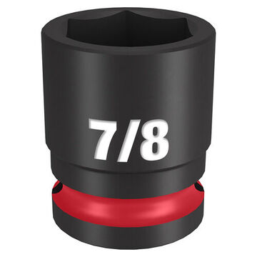 Socket Standard Length Impact, 1/2 In Drive, 7/8 In Socket, 1.5 In Lg, Forged Steel