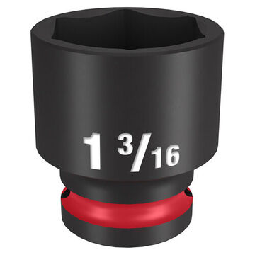 Standard Length Impact Socket, 1/2 in Drive, 1-3/16 in Socket, 1.73 in lg, Forged Steel