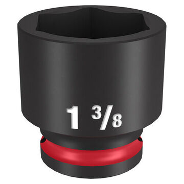 Socket Standard Length Impact, 1/2 In Drive, 1-3/8 In Socket, 1.89 In Lg, Forged Steel