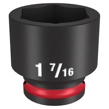 Socket Standard Length Impact, 1/2 In Drive, 1-7/16 In Socket, 1.89 In Lg, Forged Steel