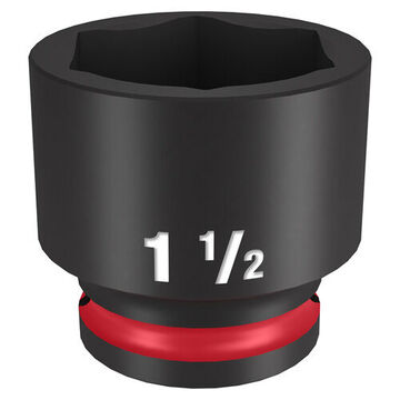 Socket Standard Length Impact, 1/2 In Drive, 1-1/2 In Socket, 1.89 In Lg, Forged Steel