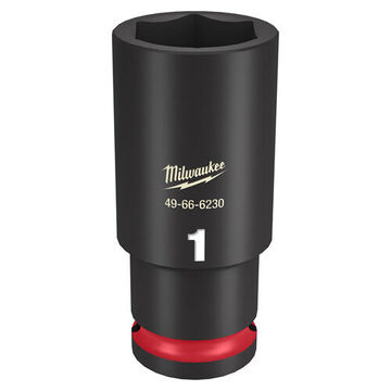 Deep Length Impact Socket, 1/2 in Drive, 1 in Socket, 3.07 in lg, Forged Steel