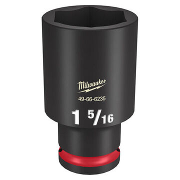 Deep Length Impact Socket, 1/2 in Drive, 1-5/16 in Socket, 3.07 in lg, Forged Steel