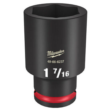 Deep Length Impact Socket, 1/2 in Drive, 1-7/16 in Socket, 3.07 in lg, Forged Steel