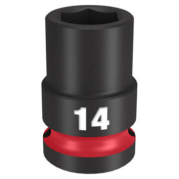 Socket Standard Length Impact, 1/2 In Drive, 14 Mm Socket, 1.5 In Lg, Forged Steel