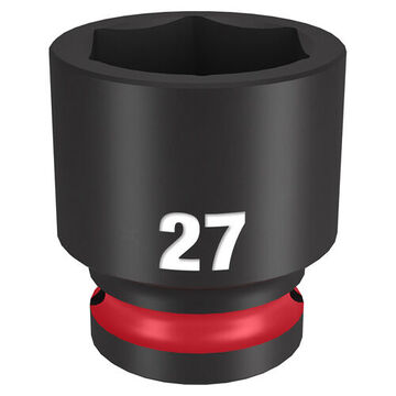 Socket Standard Length Impact, 1/2 In Drive, 27 Mm Socket, 1.65 In Lg, Forged Steel