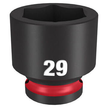 Standard Length Impact Socket, 1/2 in Drive, 29 mm Socket, 1.65 in lg, Forged Steel