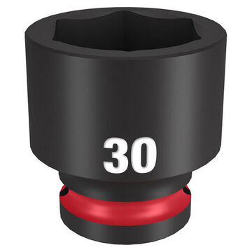 Socket Standard Length Impact, 1/2 In Drive, 30 Mm Socket, 1.73 In Lg, Forged Steel