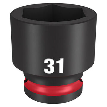 Standard Length Impact Socket, 1/2 in Drive, 31 mm Socket, 1.73 in lg, Forged Steel