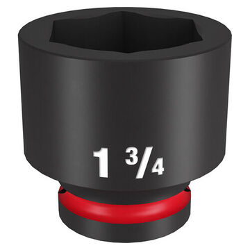 Socket Standard Length Impact, 3/4 In Drive, 1-3/4 In Socket, 2.44 In Lg, Forged Steel