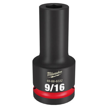 Socket Deep Length Impact, 3/4 In Drive, 9/16 In Socket, 3.54 In Lg, Forged Steel