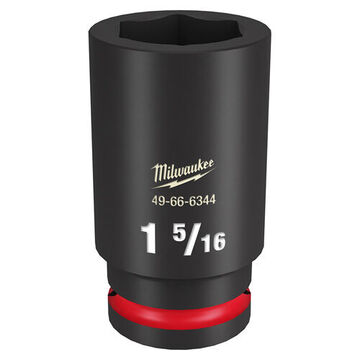 Deep Length Impact Socket, 3/4 in Drive, 1-5/16 in Socket, 3.54 in lg, Forged Steel