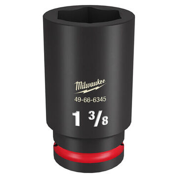 Deep Length Impact Socket, 3/4 in Drive, 1-3/8 in Socket, 3.54 in lg, Forged Steel