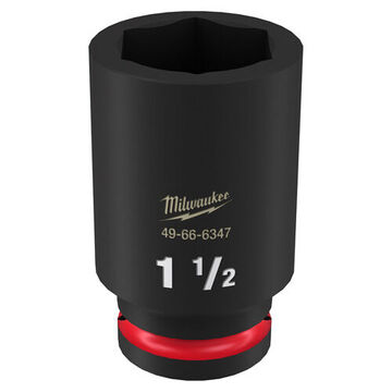 Socket Deep Length Impact, 3/4 In Drive, 1-1/2 In Socket, 3.54 In Lg, Forged Steel