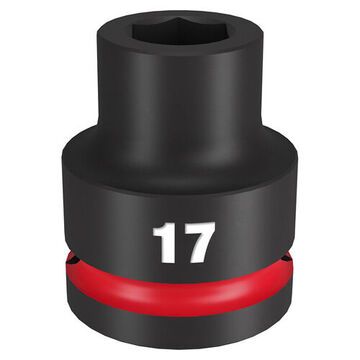 Standard Length Impact Socket, 3/4 in Drive, 17 mm Socket, 2.09 in lg, Forged Steel