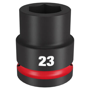 Standard Length Impact Socket, 3/4 in Drive, 23 mm Socket, 2.09 in lg, Forged Steel