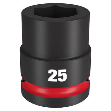 Standard Length Impact Socket, 3/4 in Drive, 25 mm Socket, 2.09 in lg, Forged Steel