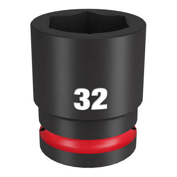 Standard Length Impact Socket, 3/4 in Drive, 32 mm Socket, 2.09 in lg, Forged Steel