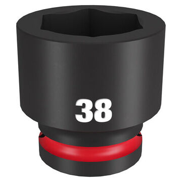 Standard Length Impact Socket, 3/4 in Drive, 38 mm Socket, 2.24 in lg, Forged Steel