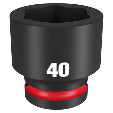 Socket Standard Length Impact, 3/4 In Drive, 40 Mm Socket, 2.28 In Lg, Forged Steel