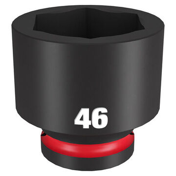 Standard Length Impact Socket, 3/4 in Drive, 46 mm Socket, 2.44 in lg, Forged Steel