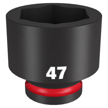 Standard Length Impact Socket, 3/4 in Drive, 47 mm Socket, 2.44 in lg, Forged Steel