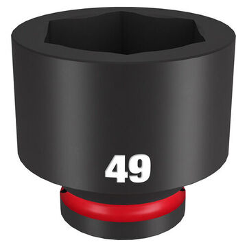 Socket Standard Length Impact, 3/4 In Drive, 49 Mm Socket, 2.56 In Lg, Forged Steel
