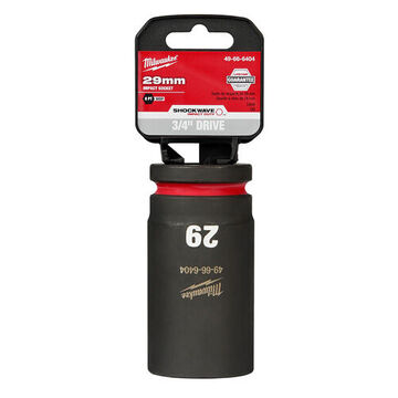 Socket Deep Length Impact, 3/4 In Drive, 29 Mm Socket, 3.54 In Lg, Forged Steel
