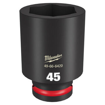 Socket Deep Length Impact, 3/4 In Drive, 45 Mm Socket, 2.56 In Lg, Forged Steel