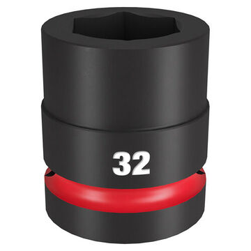 Socket Standard Length Impact, 1 In Drive, 32 Mm Socket, 2.44 In Lg, Forged Steel