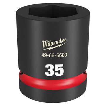 Socket Standard Length Impact, 1 In Drive, 35 Mm Socket, 2.44 In Lg, Forged Steel
