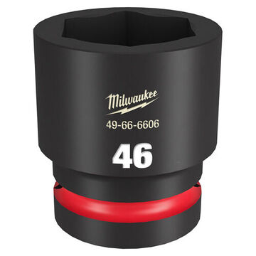 Socket Standard Length Impact, 1 In Drive, 46 Mm Socket, 2.68 In Lg, Forged Steel