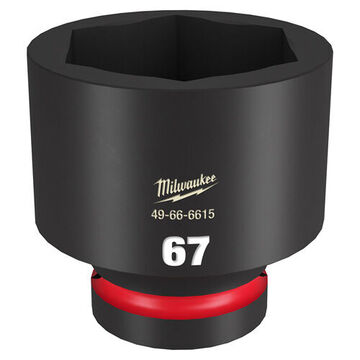 Socket Standard Length Impact, 1 In Drive, 67 Mm Socket, 3.66 In Lg, Forged Steel