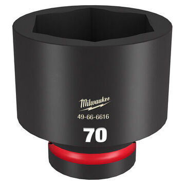 Socket Standard Length Impact, 1 In Drive, 70 Mm Socket, 3.82 In Lg, Forged Steel