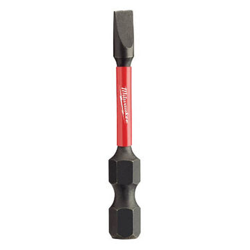 Impact Screwdriver Bit, 1/8 in, 2 in lg, Slotted Point, Alloy Steel