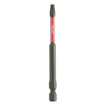 Impact Screwdriver Bit, No. 2, 3-1/2 in lg, Square Point, Alloy Steel