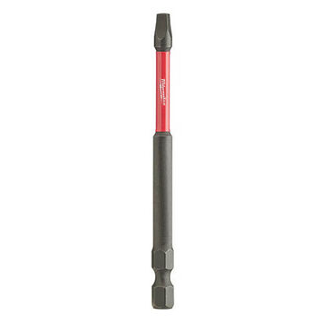 Impact Screwdriver Bit, No. 3, 3-1/2 in lg, Square Point, Alloy Steel