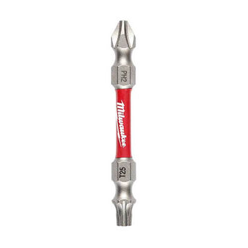 Bit Impact Double Ended Screwdriver, No. 2/no. 25, 2-3/8 In Lg, Phillips/square Point, Alloy Steel
