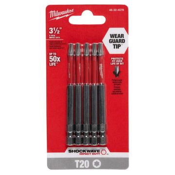 Bit Impact Screwdriver, No. 20, 3-1/2 In Lg, Torx Point, Alloy Steel