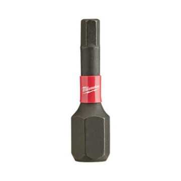 Impact Screwdriver Bit, 1/8 in, 1 in lg, Hex Point, Steel