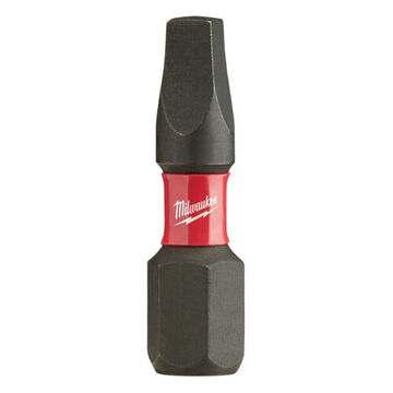Impact Screwdriver Bit, No. 3, 1 in lg, Square Point, Alloy Steel