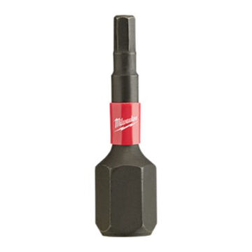 Impact Screwdriver Bit, 25 mm, 1 in lg, Hex Point, Steel