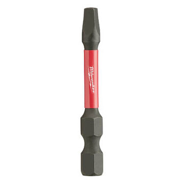 Impact Screwdriver Bit, No. 3, 2 in lg, Square Point, Alloy Steel