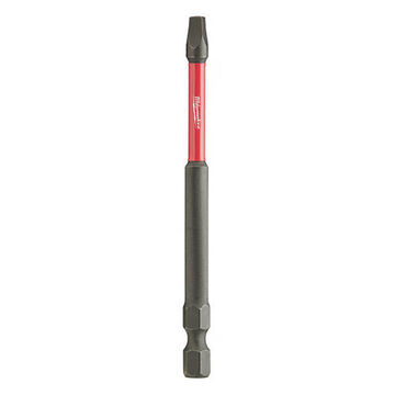 Impact Screwdriver Bit, No. 3, 3-1/2 in lg, Square Point, Alloy Steel