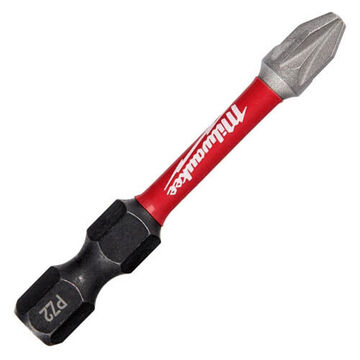 Bit Impact Screwdriver, No. 2, 2 In Lg, Pozidriv Point, Alloy Steel