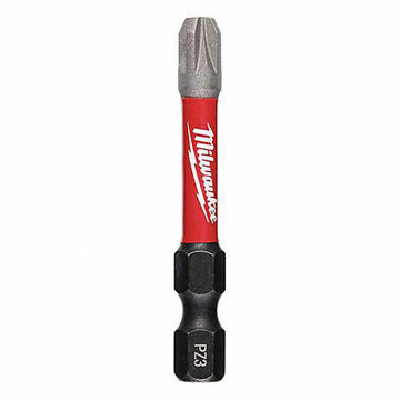 Impact Screwdriver Bit, No. 3, 2 in lg, Pozidriv Point, Alloy Steel