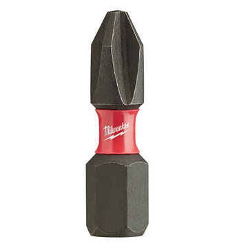 Impact Screwdriver Bit, No. 2, 1 in lg, Phillips Point, Alloy Steel